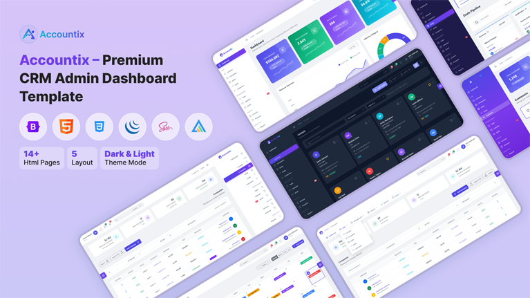 Accountix – Premium CRM Admin Dashboard Template - Premium Template