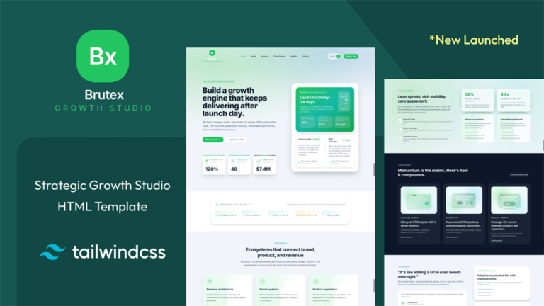 Brutex – Modern Business Tailwind CSS Template - Premium Template