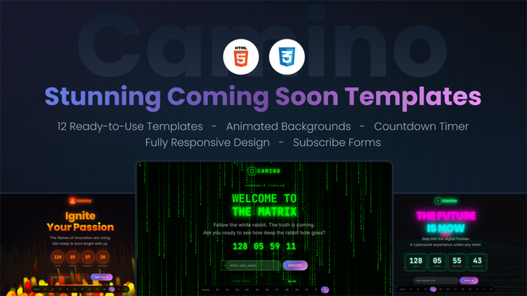 Camino – Coming Soon HTML Template - Premium Template