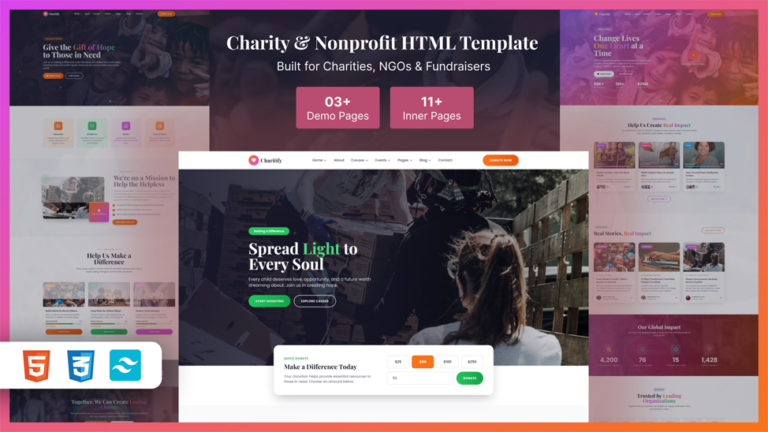 Charitify – Donation & Charity HTML Template - Premium Template