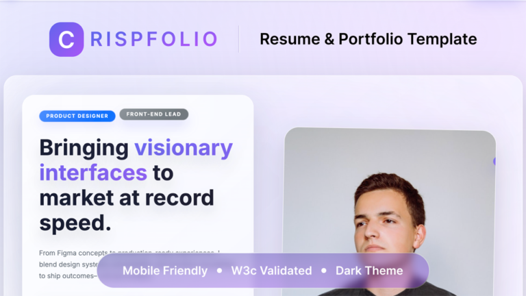 Crispfolio – Creative Portfolio Showcase HTML Website Template - Premium Template