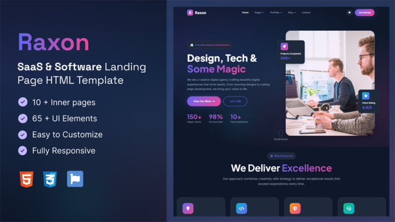 Raxon – Tech & Business HTML Template - Premium Template