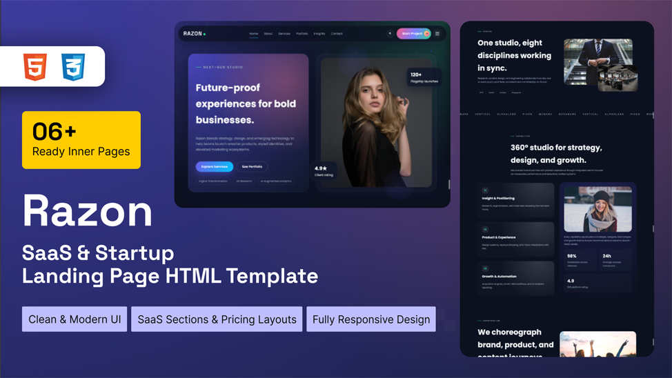 Razon – Personal Profile, Portfolio & Resume HTML Template - Premium Template
