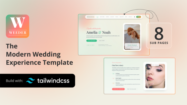 Weeder – Wedding & Event Tailwind CSS Template - Premium Template