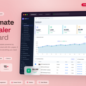 AutoDash - Premium AngularJS Auto Dealer Admin Dashboard Template