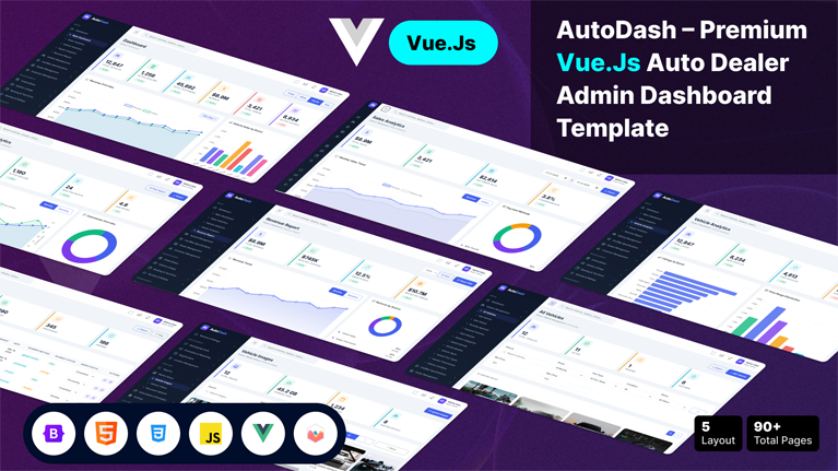AutoDash – Premium Vue.Js Auto Dealer Admin Dashboard Template - Premium Template