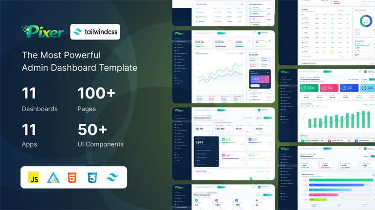 Pixer – Multi-Purpose Admin Dashboard Template - Premium Template
