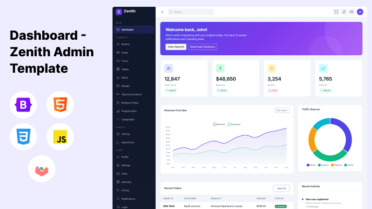 Zenith – Premium Bootstrap 5 Admin Dashboard Template - Premium Template