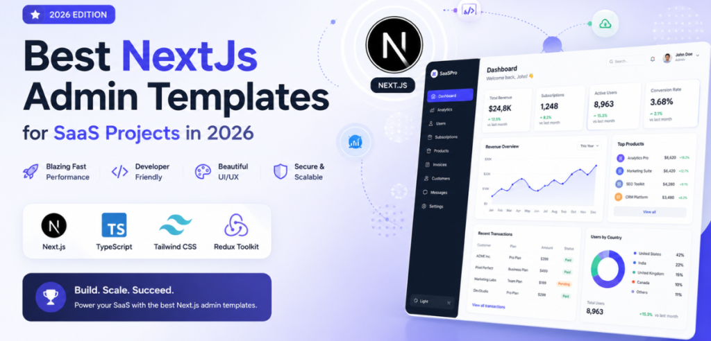Best Next.js Admin Templates for SaaS Projects in 2026