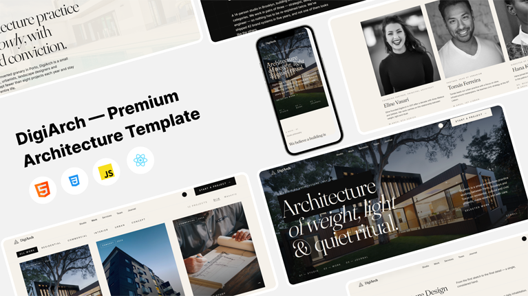 DigiArch – Premium Architecture Studio React Template - Premium Template