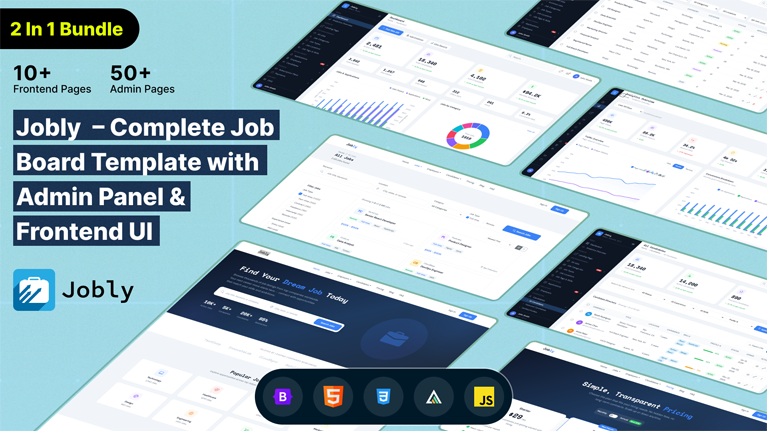 Jobly – Premium Job Portal HTML Template (Front + Admin Bundle)