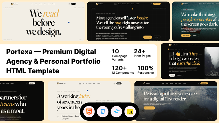Portexa – Premium Digital Agency & Personal Portfolio HTML Template - Premium Template