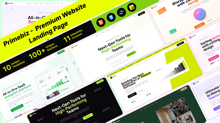 PrimeBiz – Premium 10-in-1 Business HTML Template Bundle - Premium Template