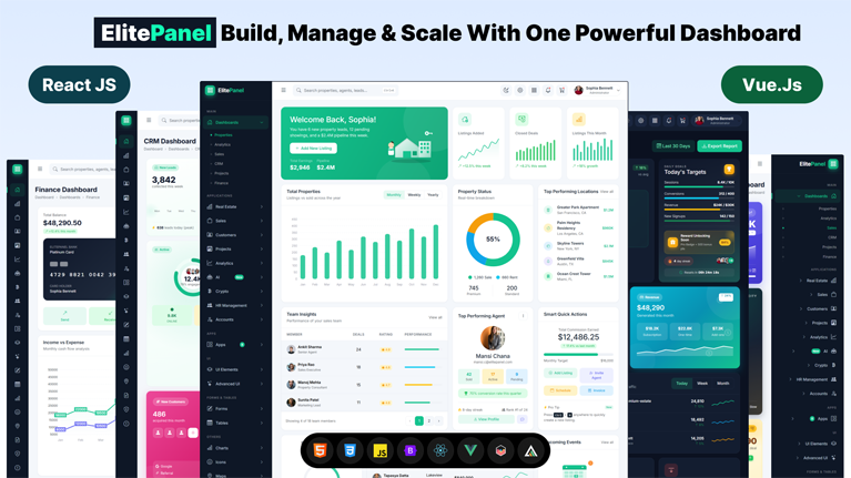 ElitePanel – Vuejs, React, Bootstrap 5 HTML Premium Multipurpose Admin Dashboard Template