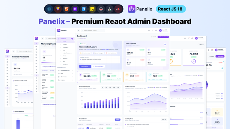 Panelix – Premium React Admin Dashboard Template