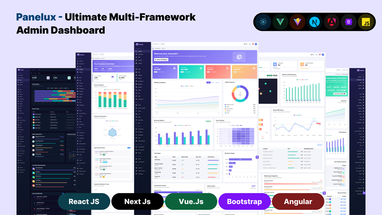 Panelux – Premium Multi-Framework Admin Dashboard Template